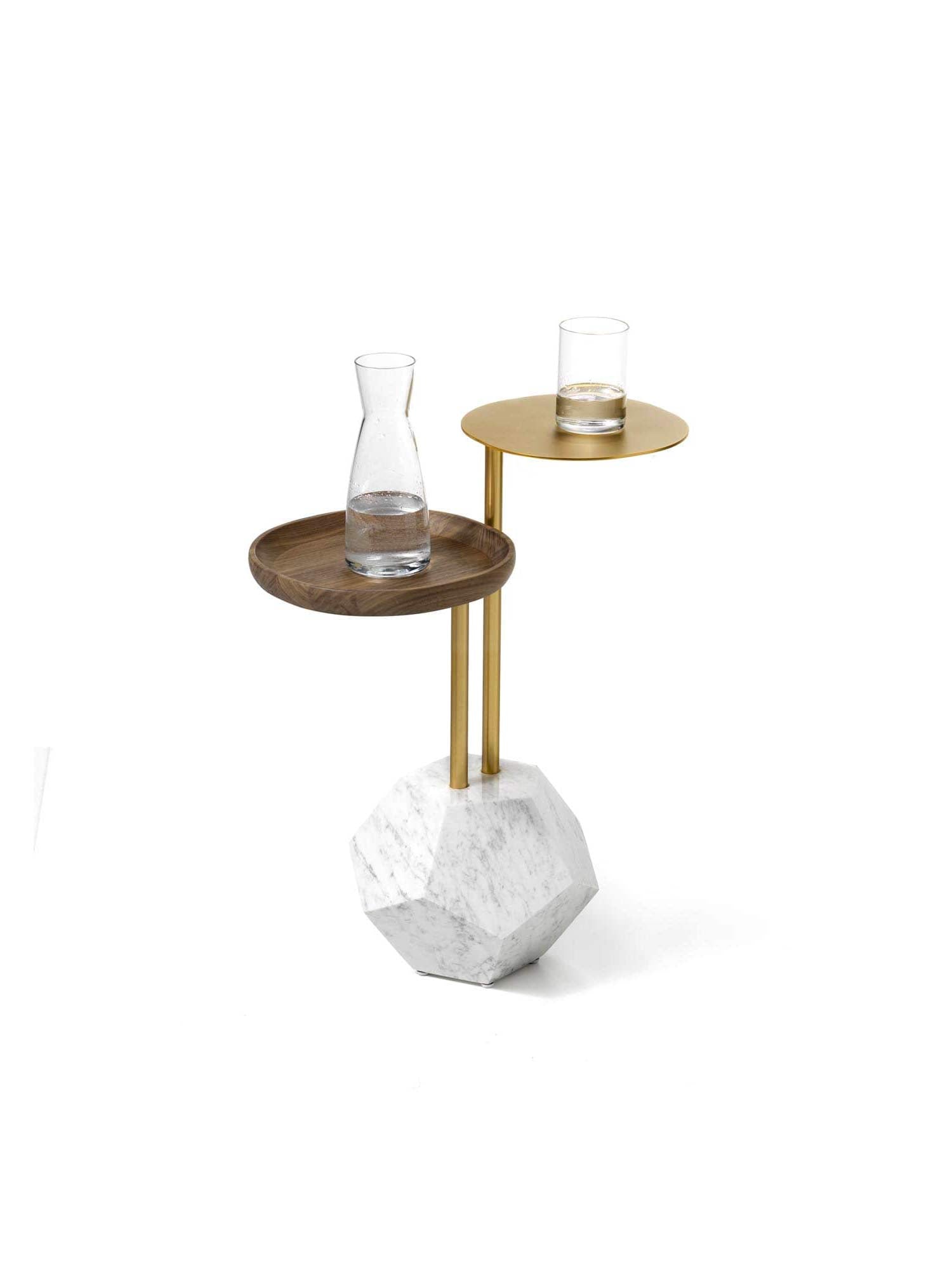 MR BROWN Coffee table with a double top and Carrara marble base