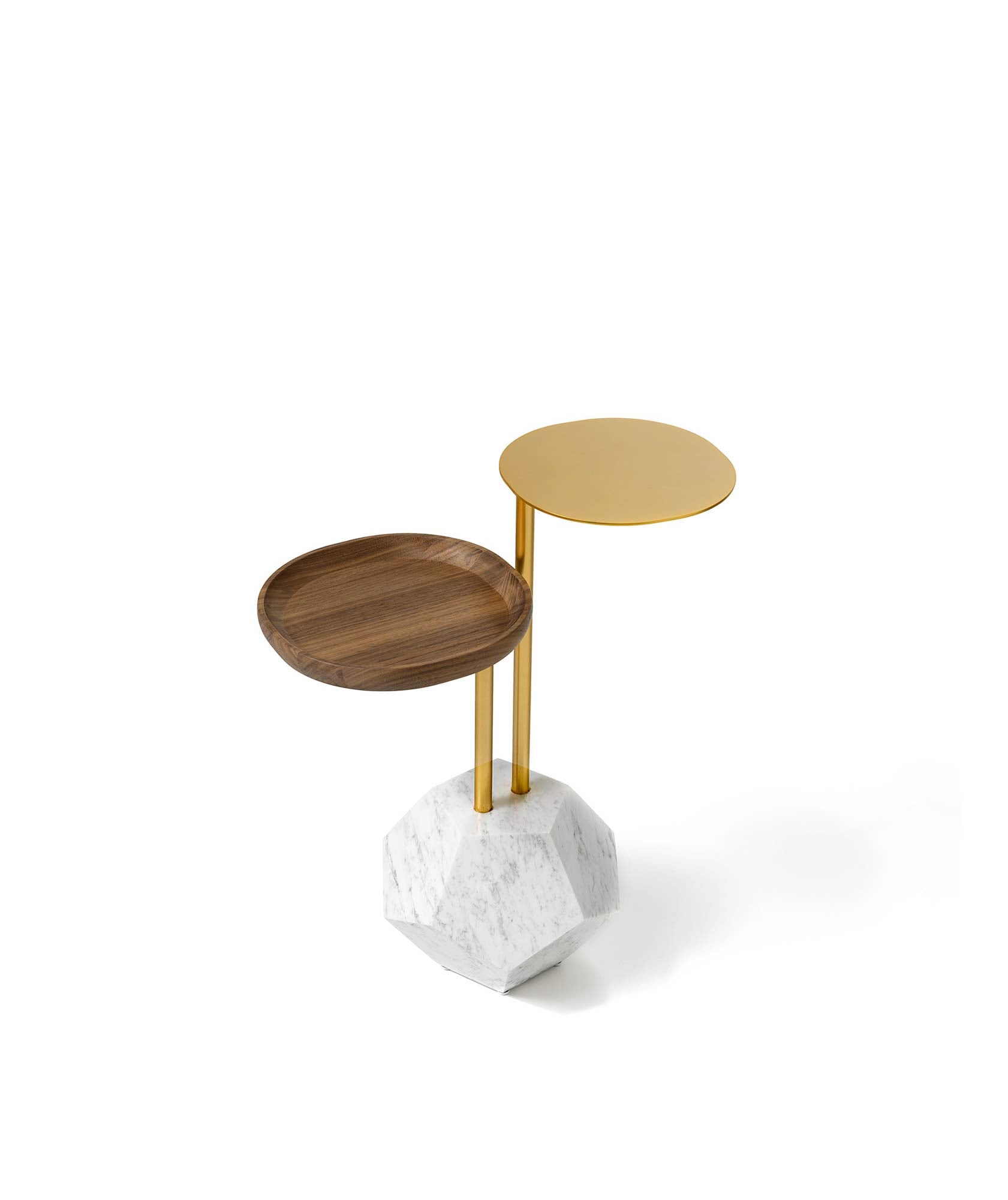 MR BROWN Coffee table with a double top and Carrara marble base