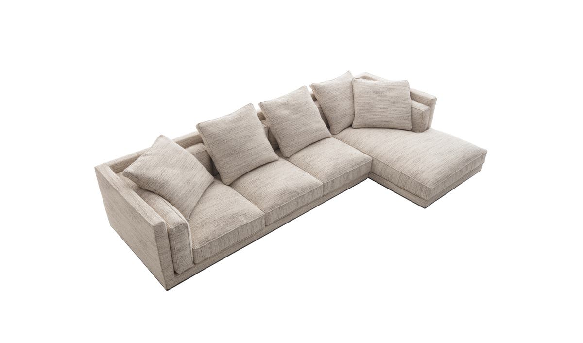 FLORIUS Fabric sofa with chaise longue