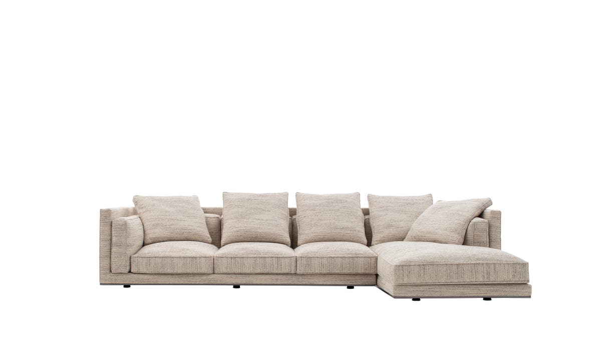 FLORIUS Fabric sofa with chaise longue