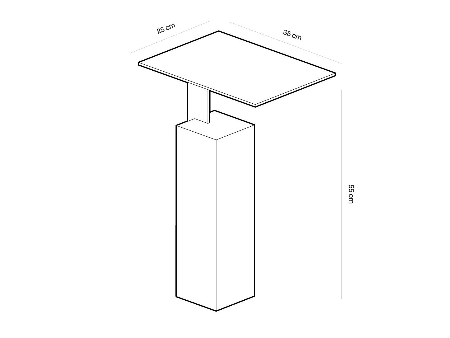 MONO Side table with travertine base and metal top