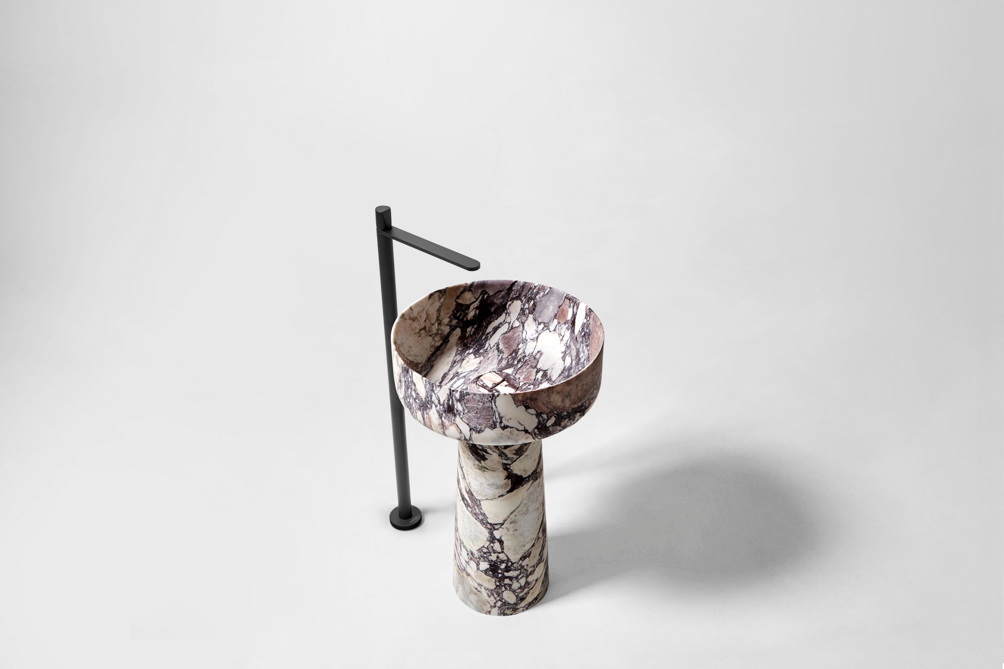 Round Calacatta Viola marble washbasin ALBUME112 + ALBUME21 by Antoniolupi_2