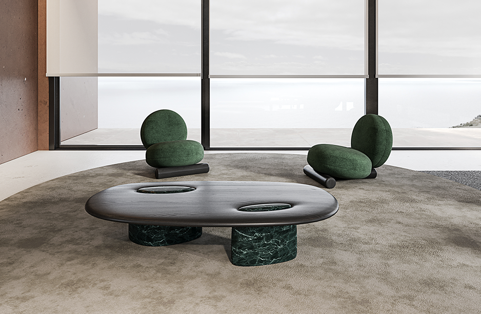 Rita Oak Marble Stub Coffee Table