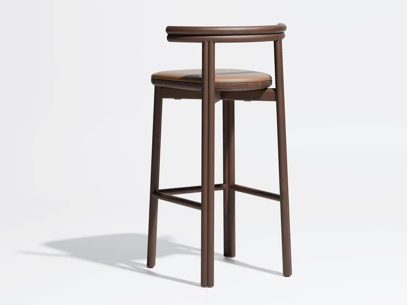 Twill Ash barstool with padded seat