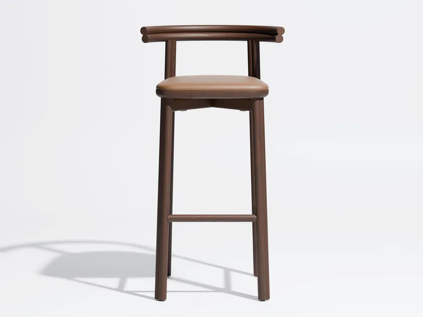 Twill Ash barstool with padded seat