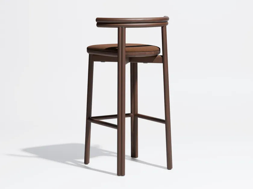 Twill Ash barstool with padded seat