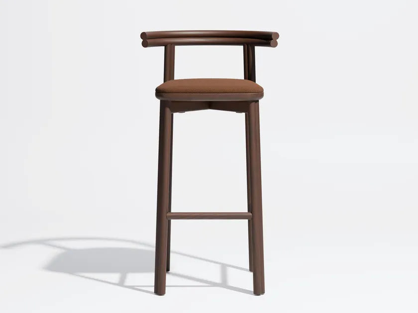 Twill Ash barstool with padded seat