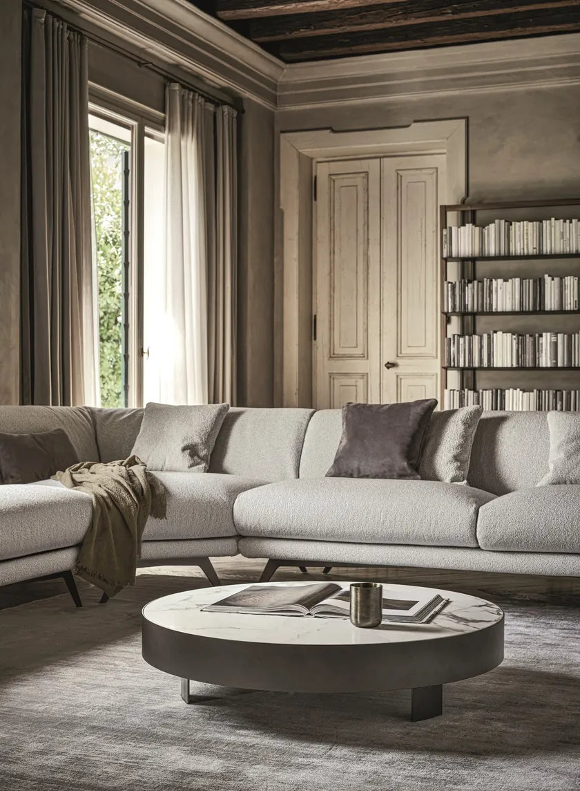 JAZZ Low round ceramic coffee table