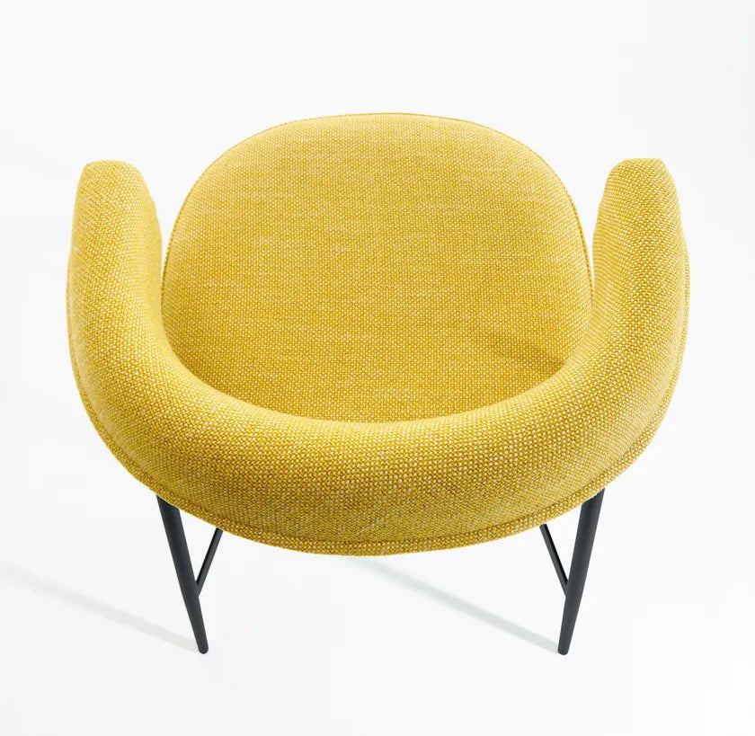 Nena Upholstered fabric stool with back