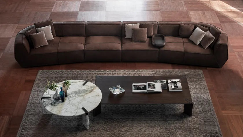 OTTANTA Low round marble coffee table