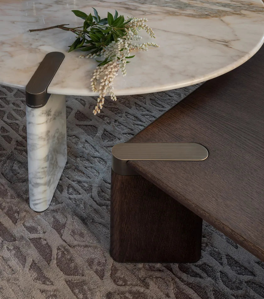 OTTANTA Low round marble coffee table