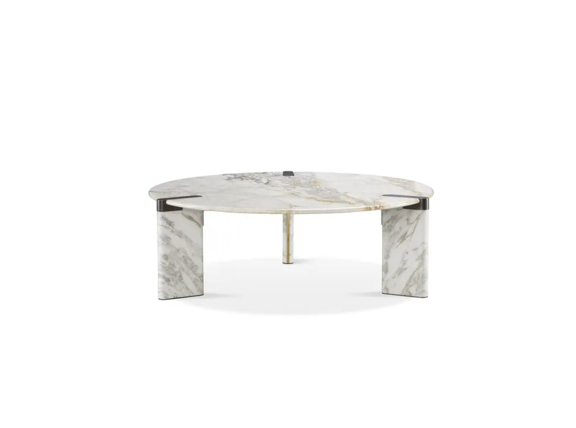 OTTANTA Low round marble coffee table