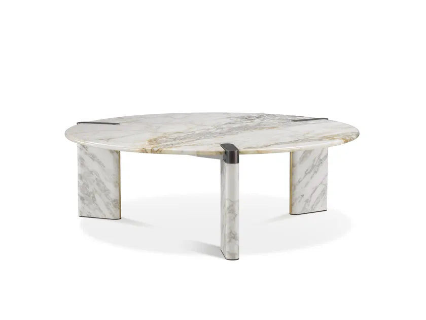 OTTANTA Low round marble coffee table