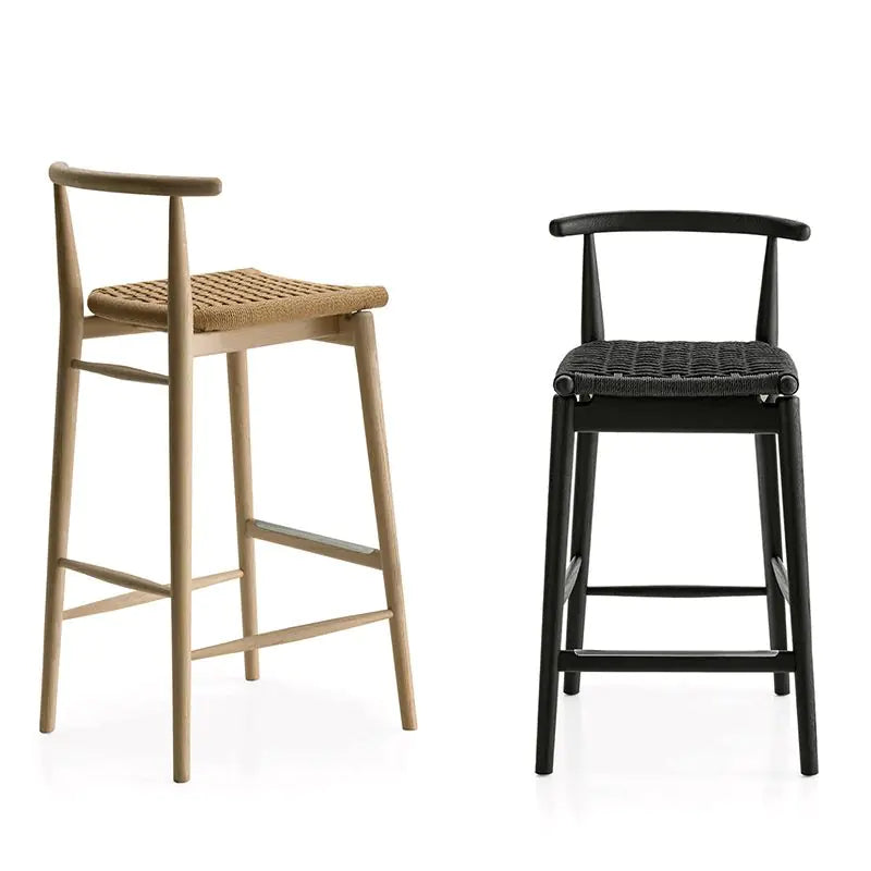 Jens High rope stool with footrest