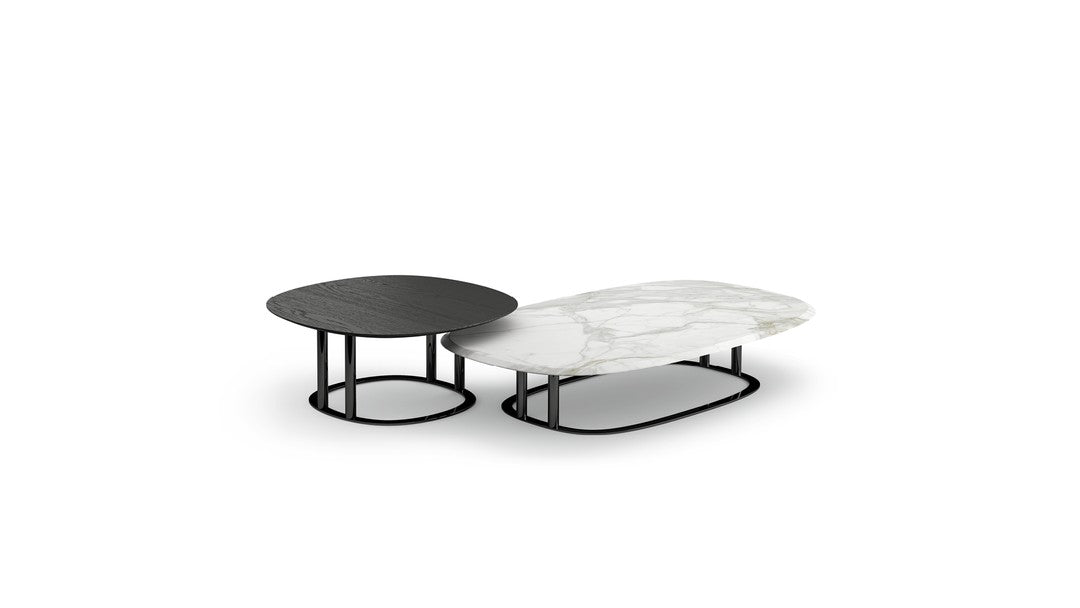 ISABEY Low coffee table with ceramic or wooden top