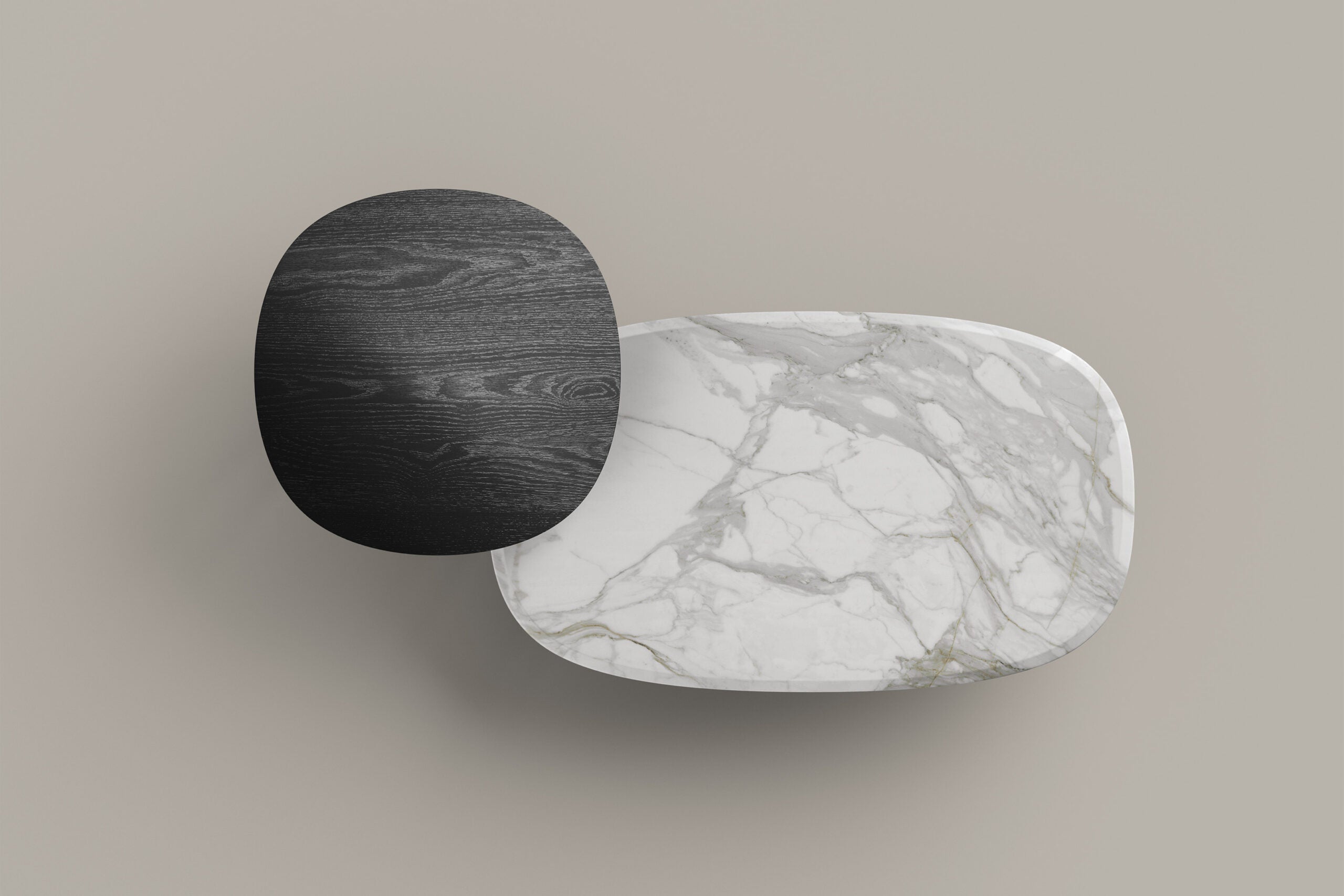 ISABEY Low coffee table with ceramic or wooden top