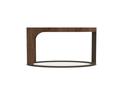 LING Oval wooden coffee table