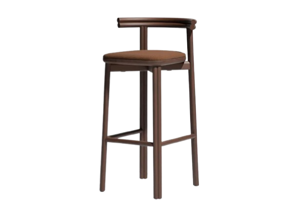Twill Ash barstool with padded seat