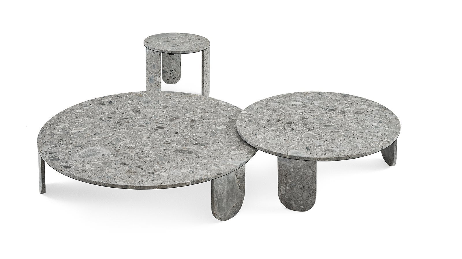 CLEMO Round travertine coffee table