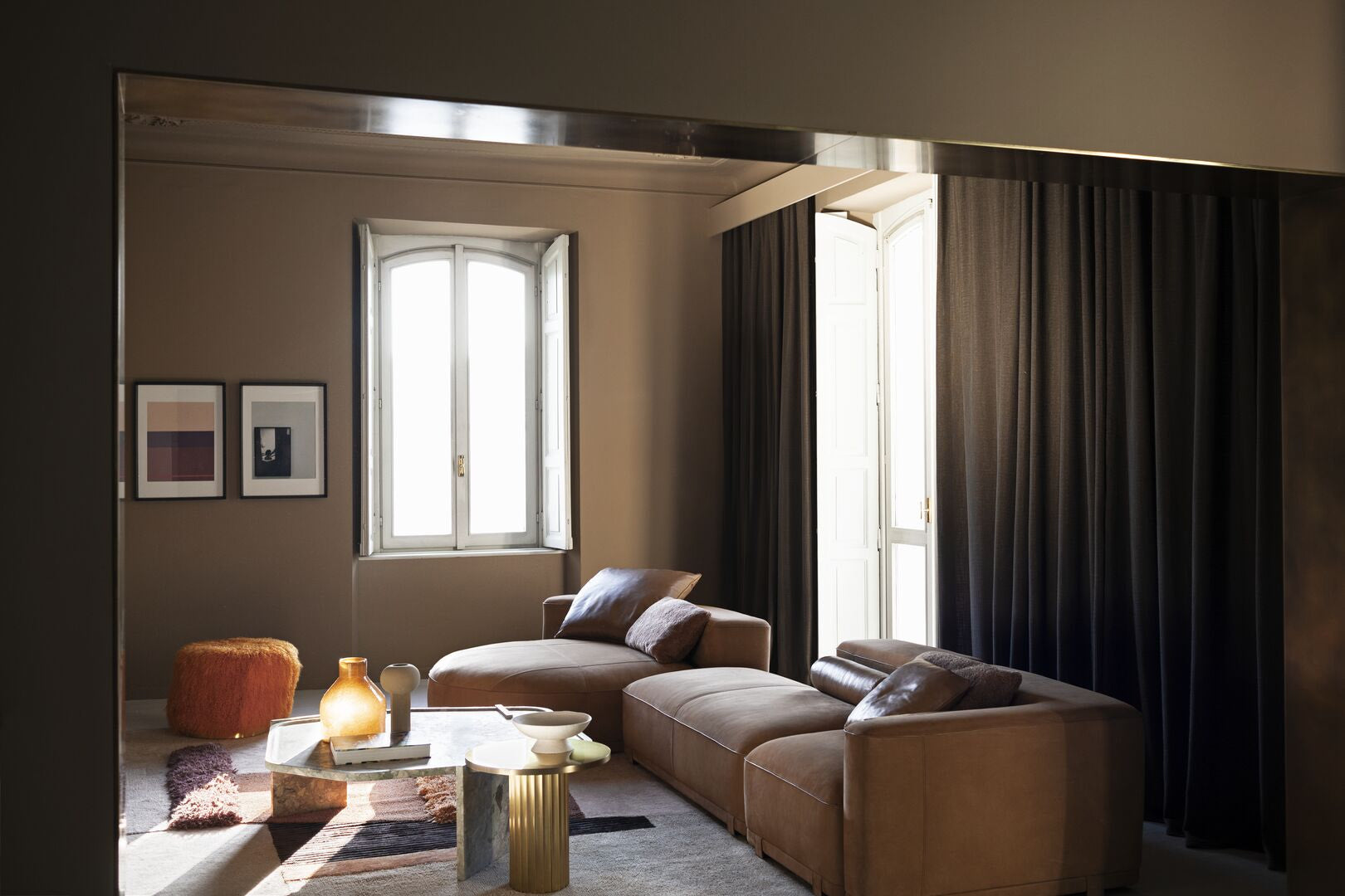 JULIETTE Modular leather sofa