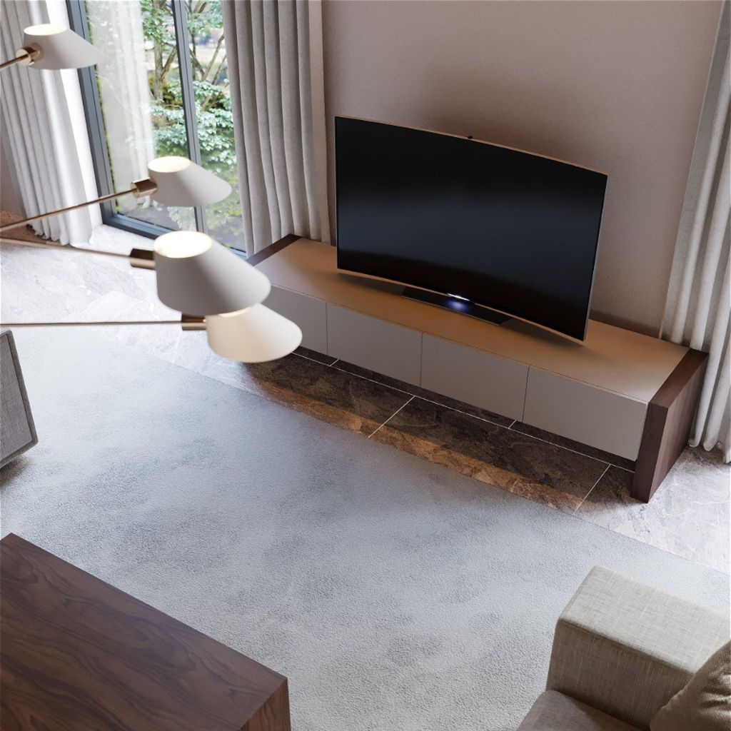 Faro Mobile TV basso in legno con ante a ribalta