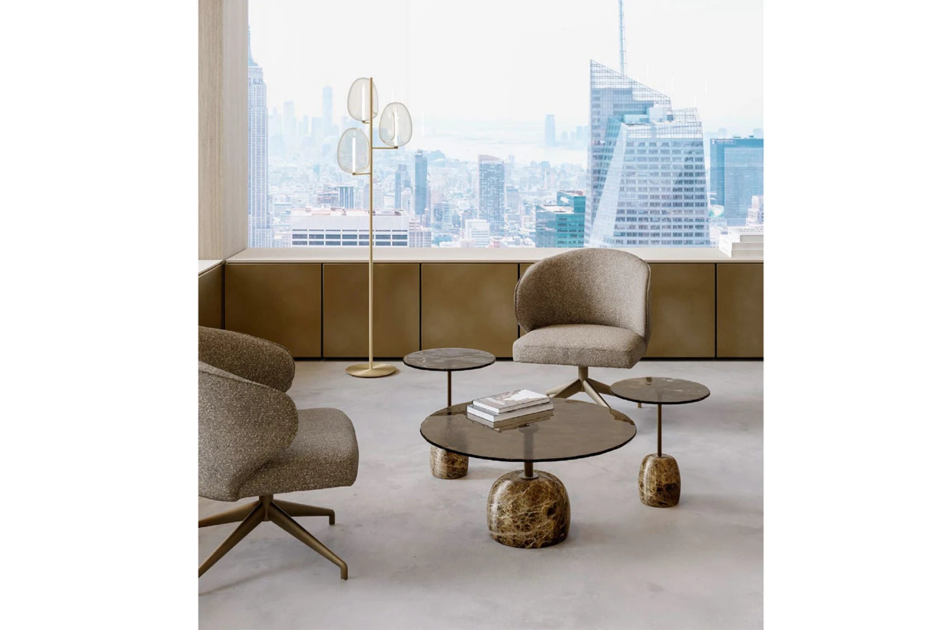 SIR Round glass coffee table