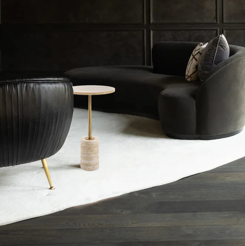 Malya Accent Table, Brass