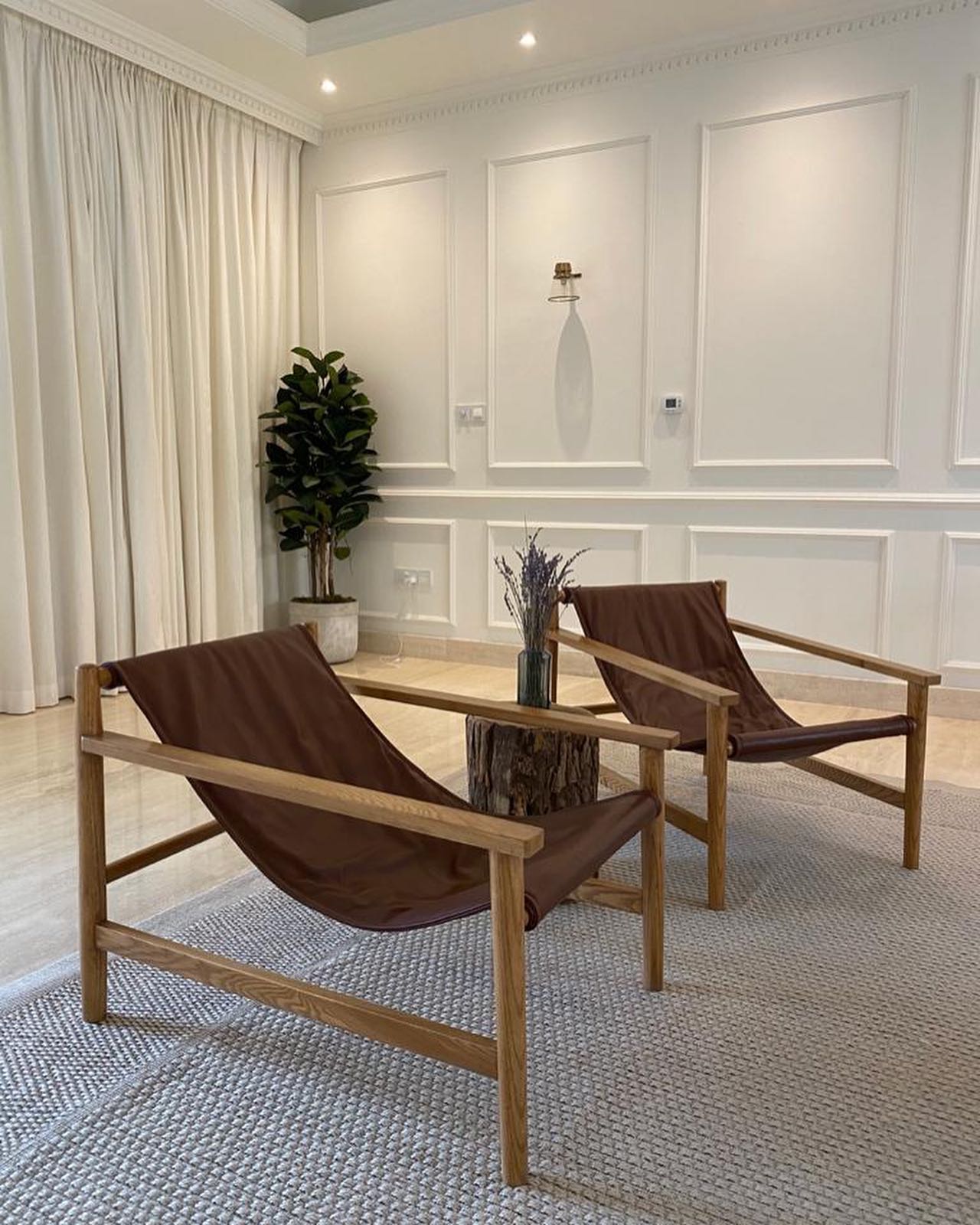 Leather Sling Lounge Chair