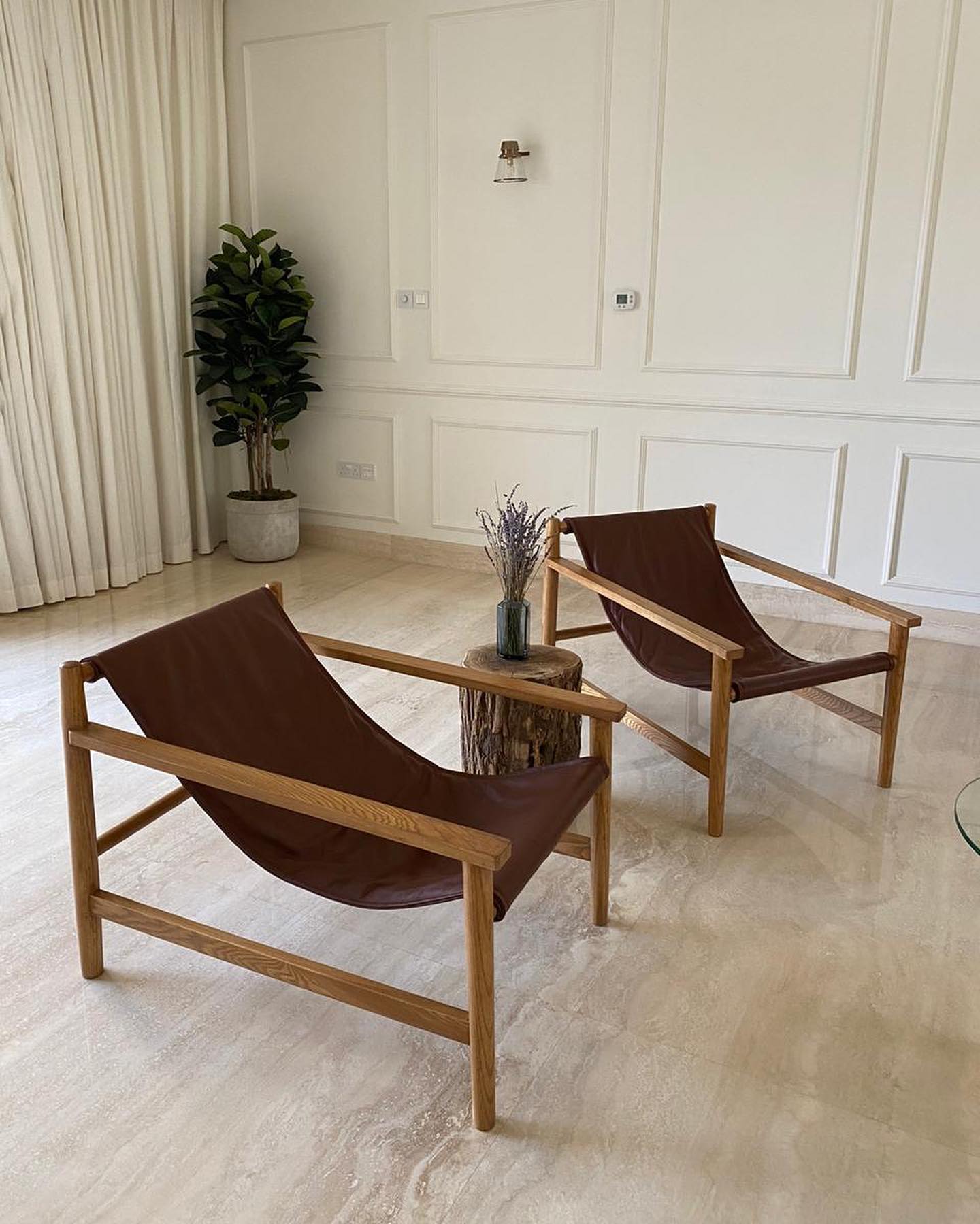 Leather Sling Lounge Chair