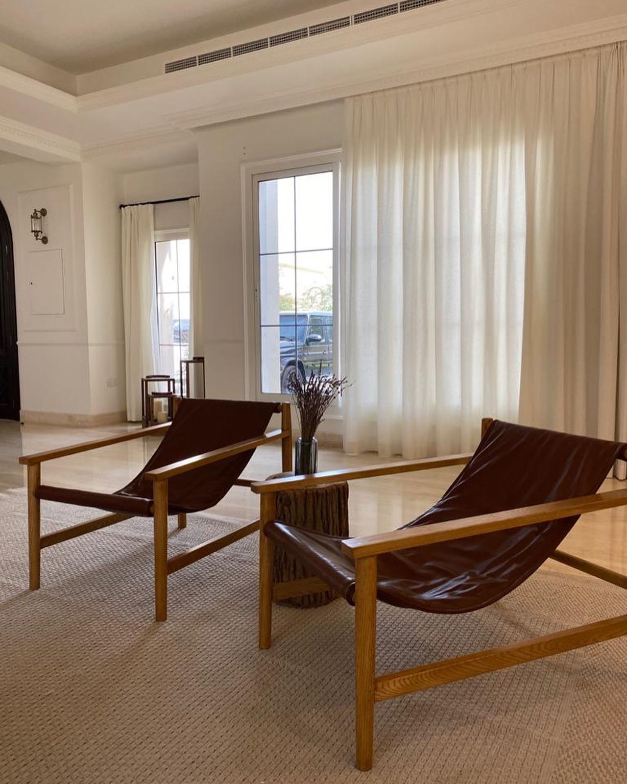 Leather Sling Lounge Chair