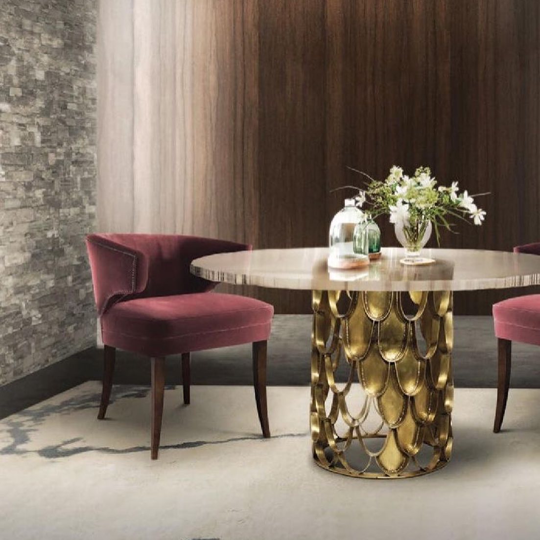 KOI Scallop Epoxy Resin Dining Table