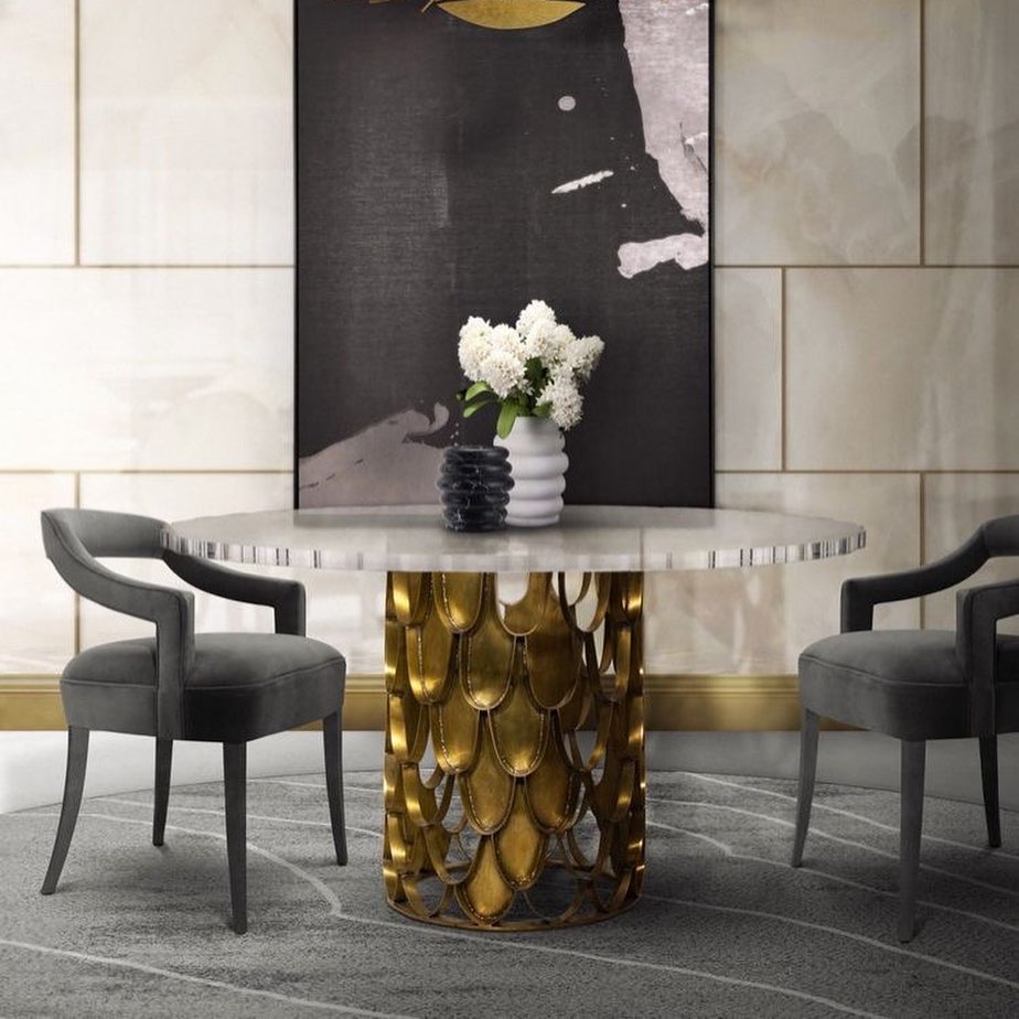 KOI Scallop Epoxy Resin Dining Table