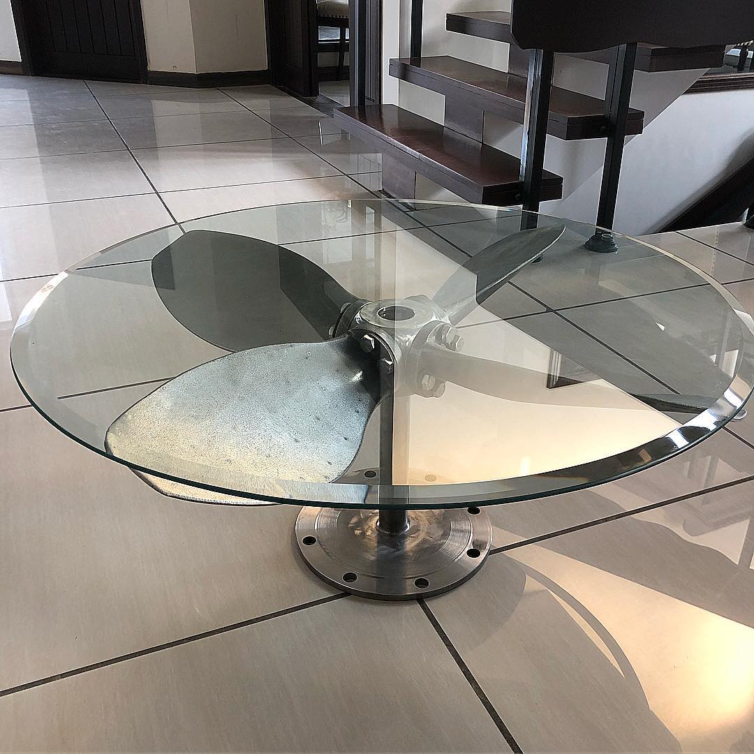 Reclaimed Vintage silver Propeller coffee table