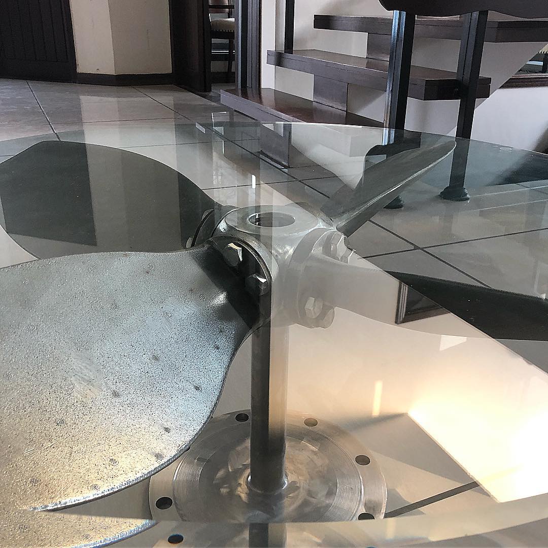 Reclaimed Vintage silver Propeller coffee table