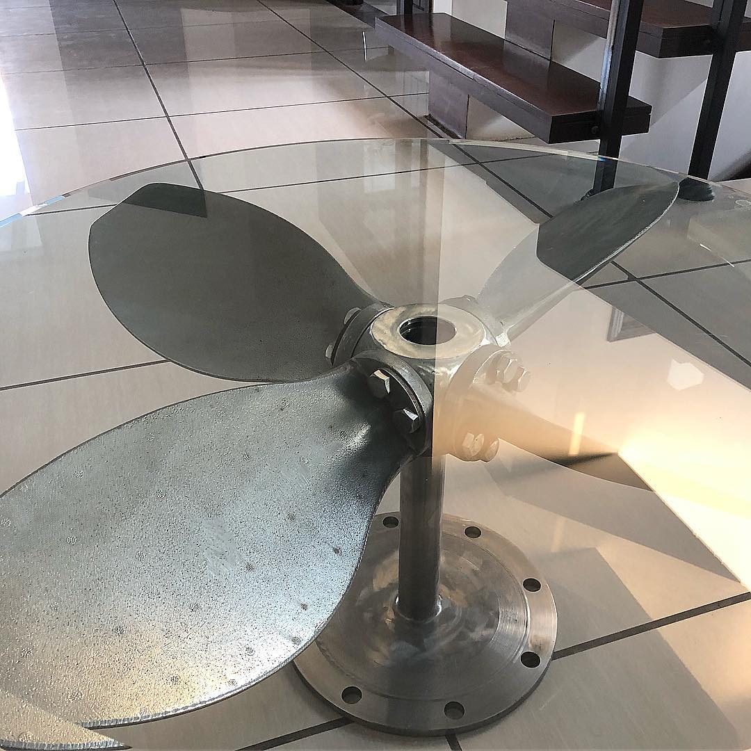 Reclaimed Vintage silver Propeller coffee table