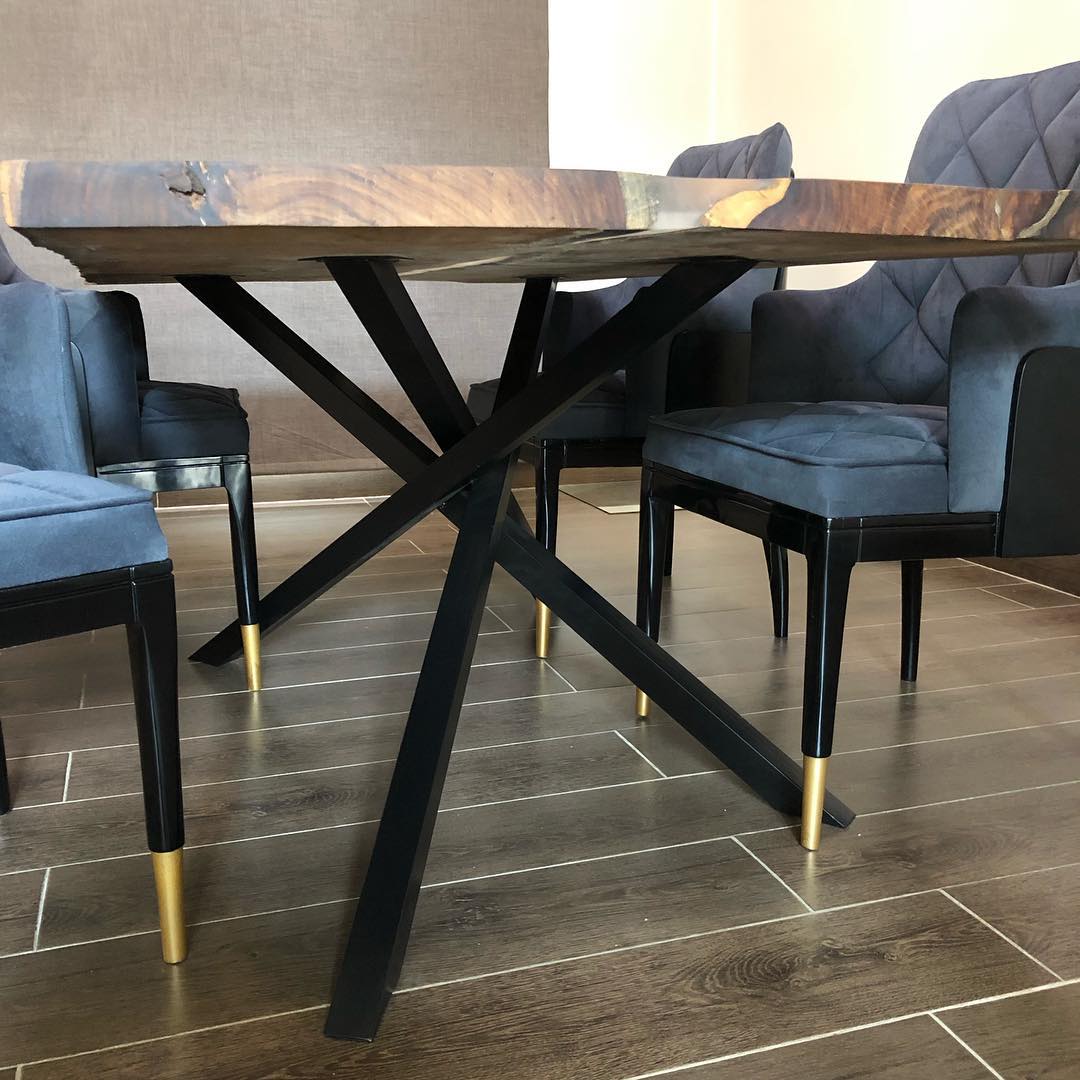 Quad Geo live edge Dining table