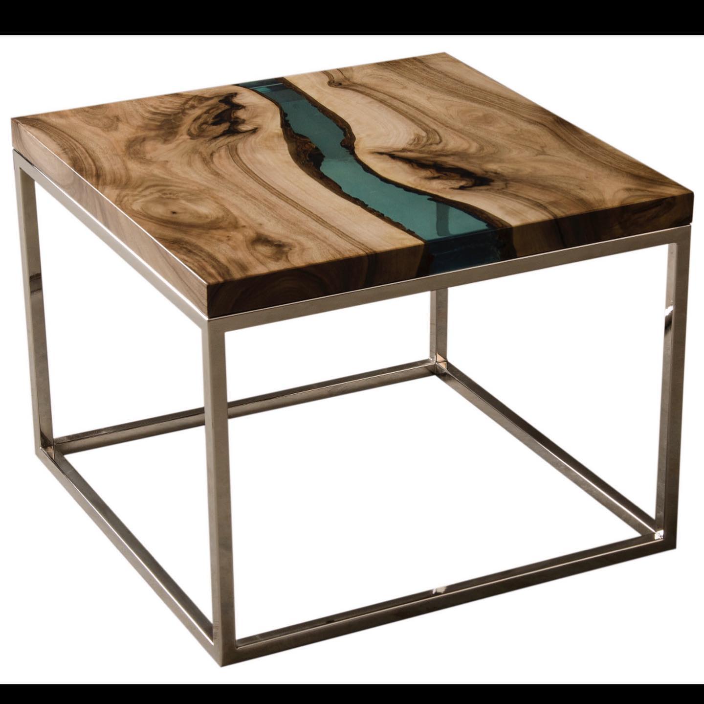SQUARE Live Edge Epoxy Resin River Table