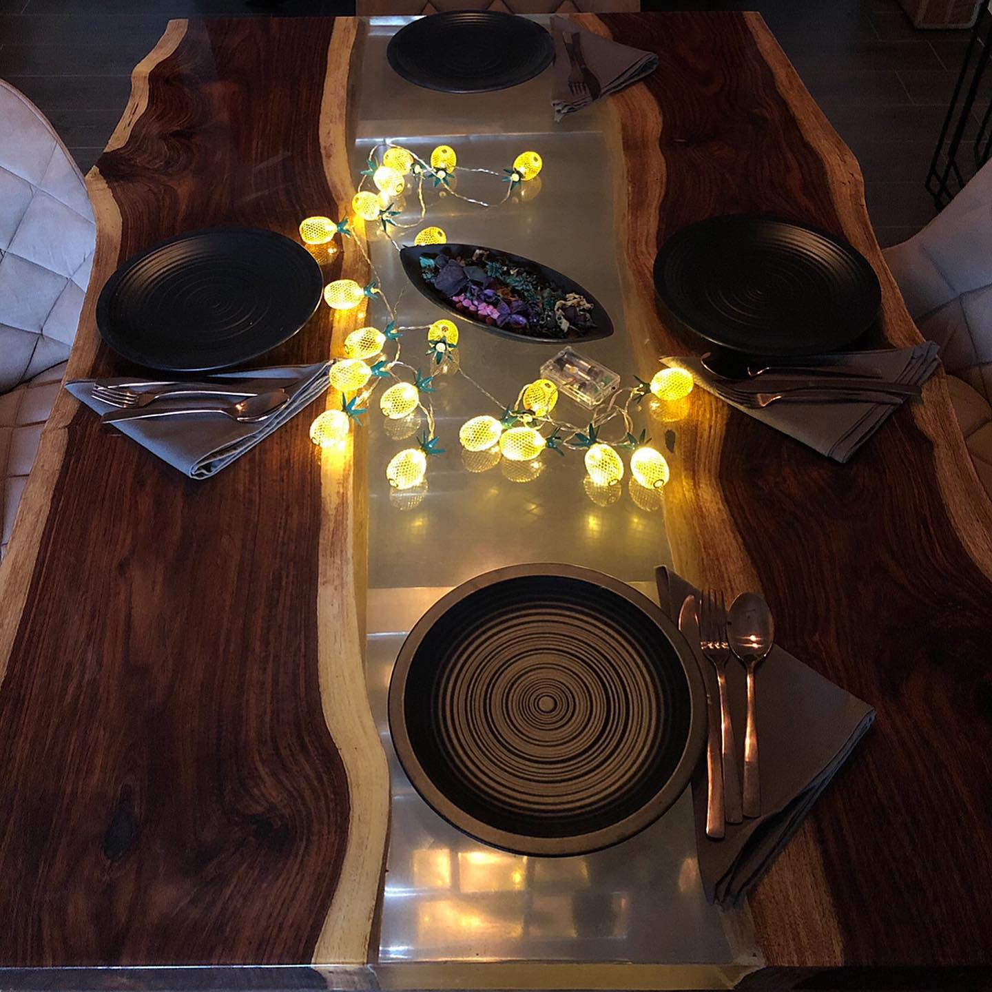 Hermès Epoxy Resin Live Edge Dining Table