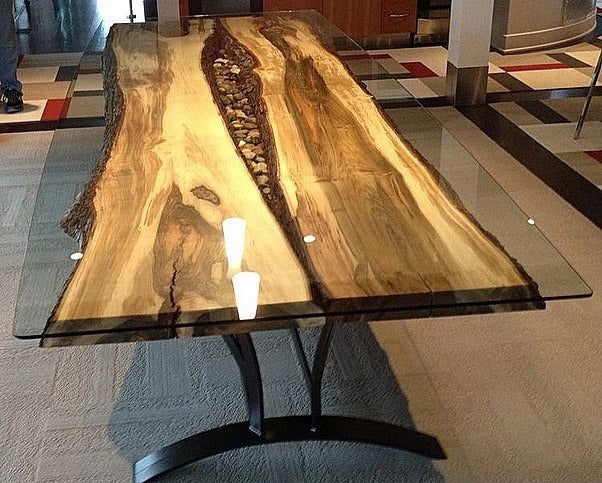 Live edge Rocky River Dining Table