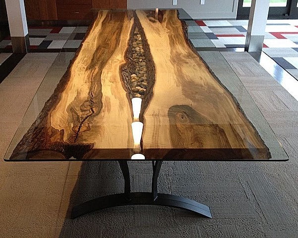 Live edge Rocky River Dining Table