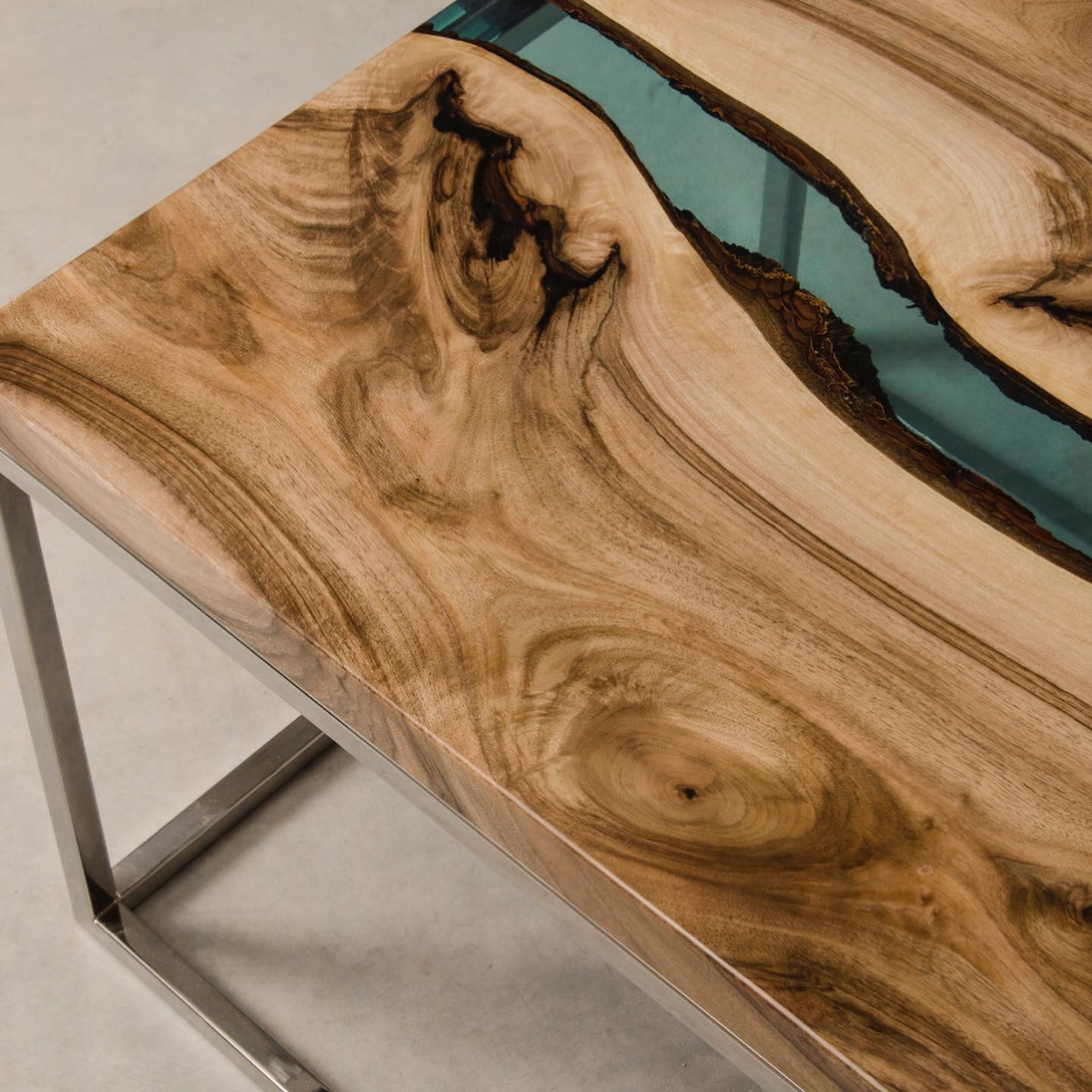 SQUARE Live Edge Epoxy Resin River Table