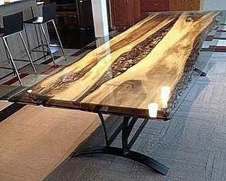Live edge Rocky River Dining Table