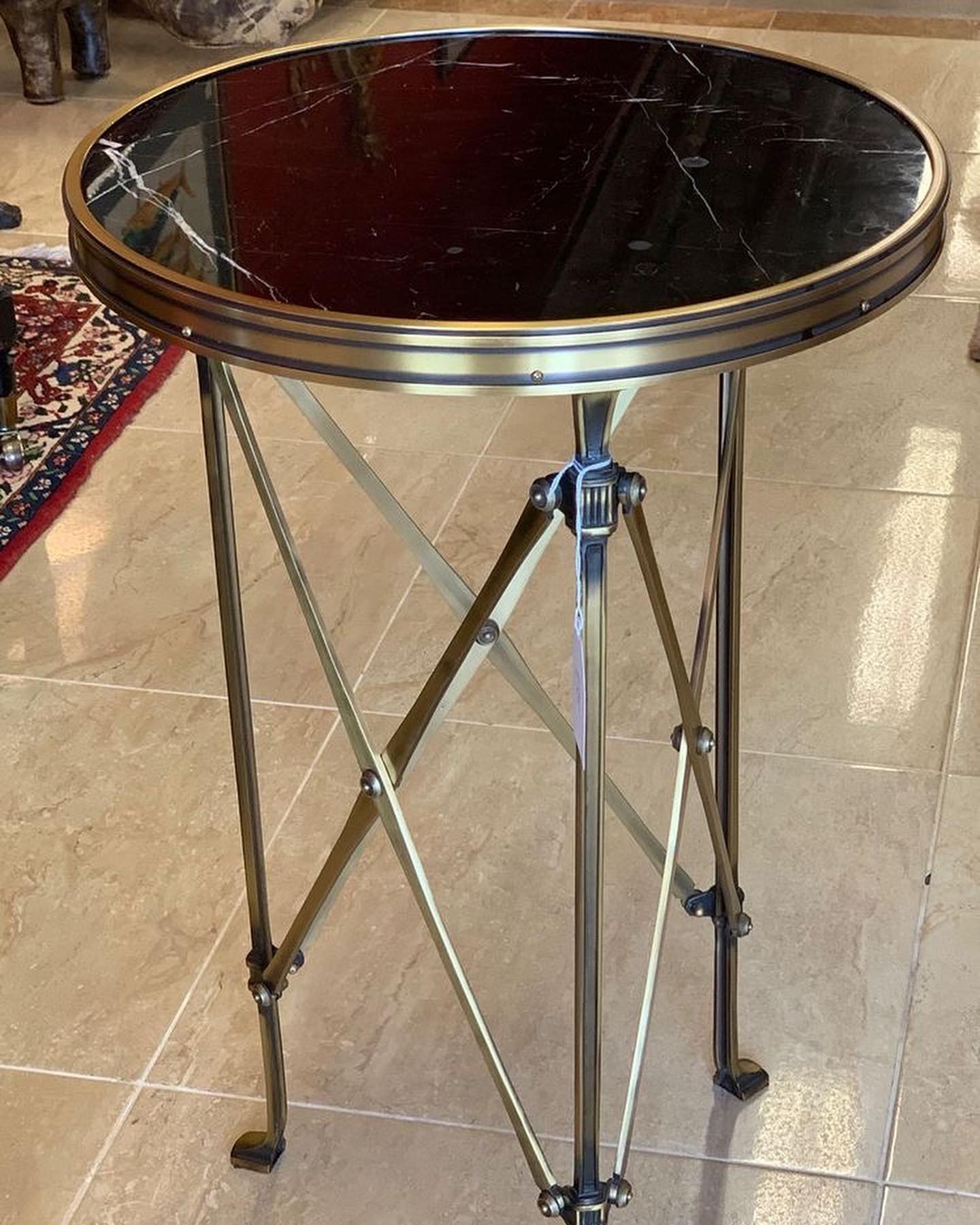 Directoire Hollywood Regency marble side table