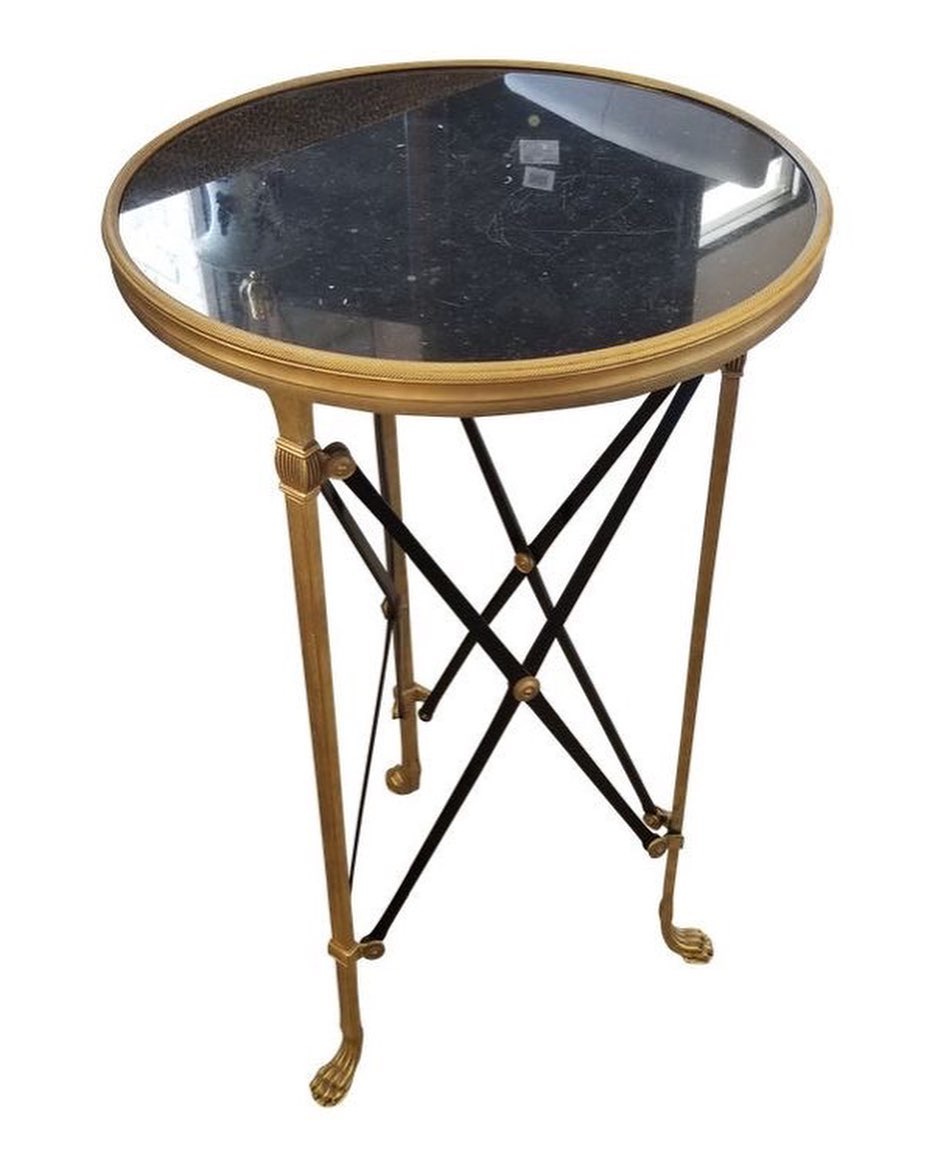 Directoire Hollywood Regency marble side table
