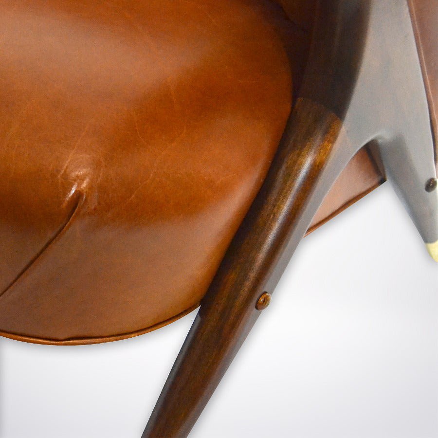 Karpen leather lounge chair
