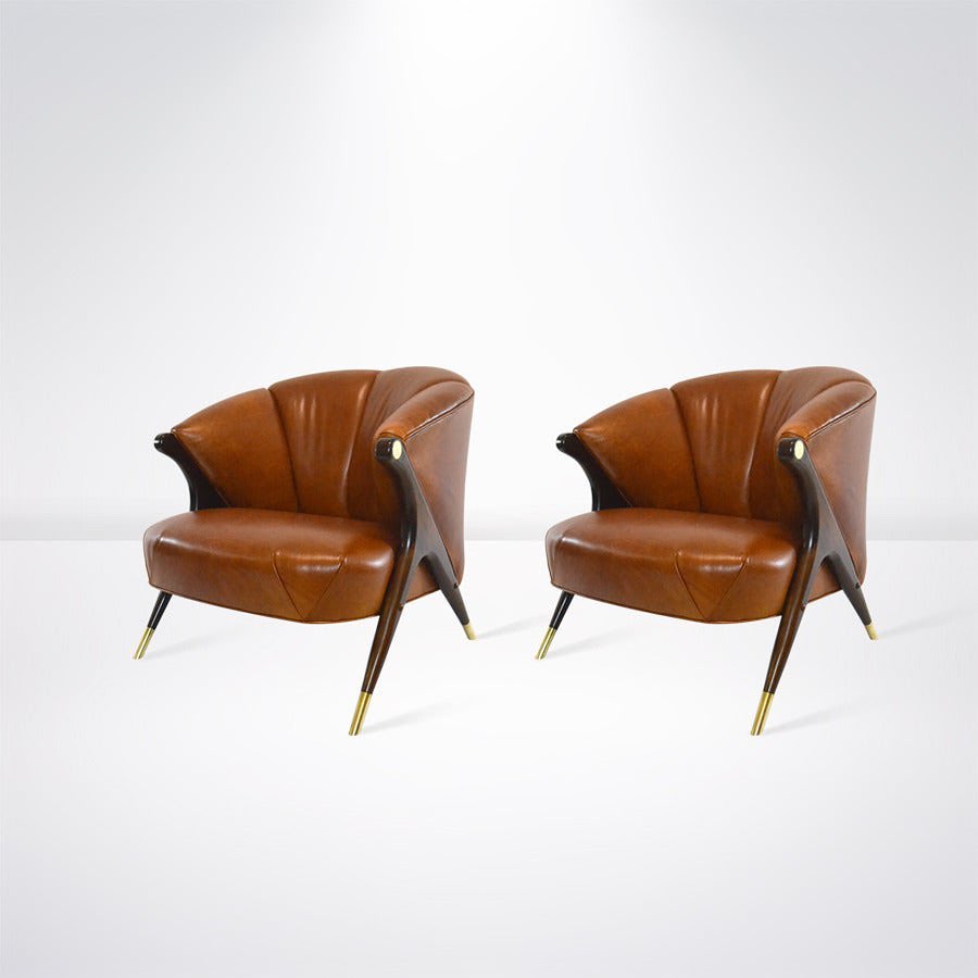 Karpen leather lounge chair