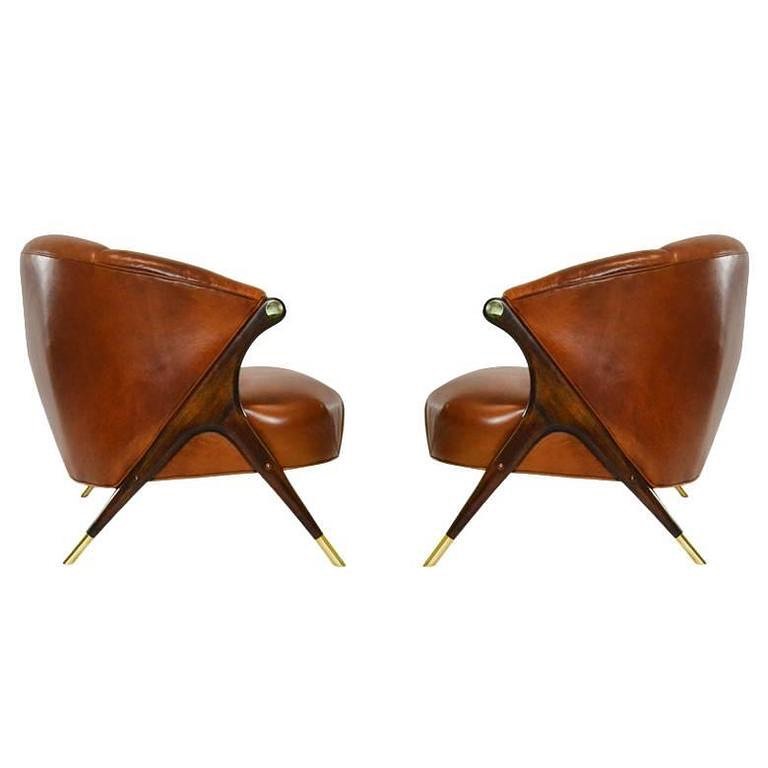 Karpen leather lounge chair