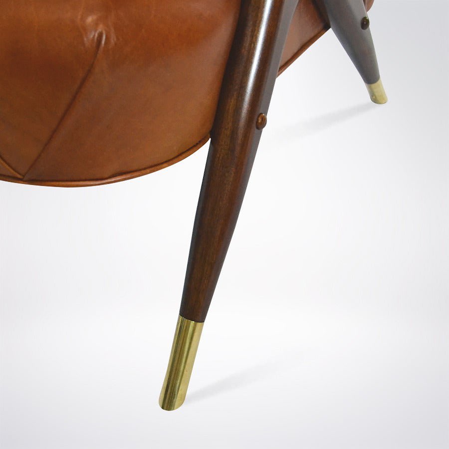 Karpen leather lounge chair