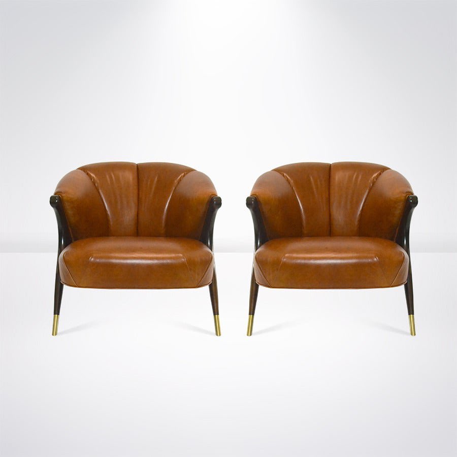 Karpen leather lounge chair