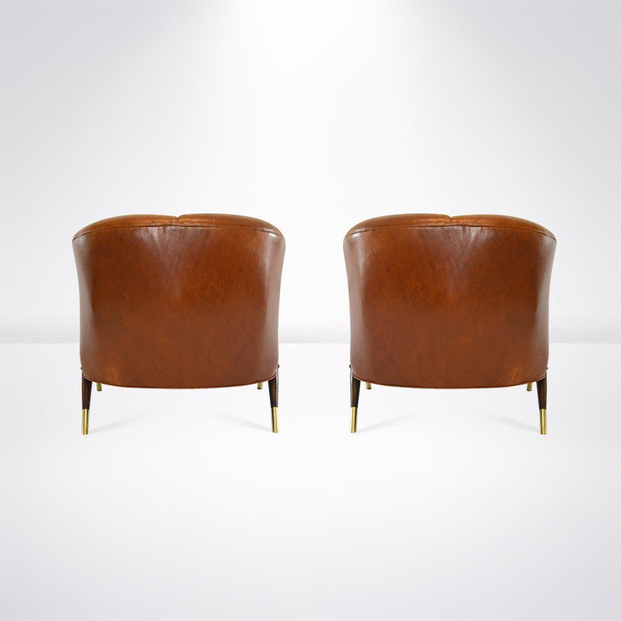 Karpen leather lounge chair